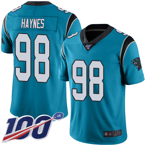 Carolina Panthers Limited Blue Men Marquis Haynes Alternate Jersey NFL Football #98 100th Season Vapor Untouchable->carolina panthers->NFL Jersey